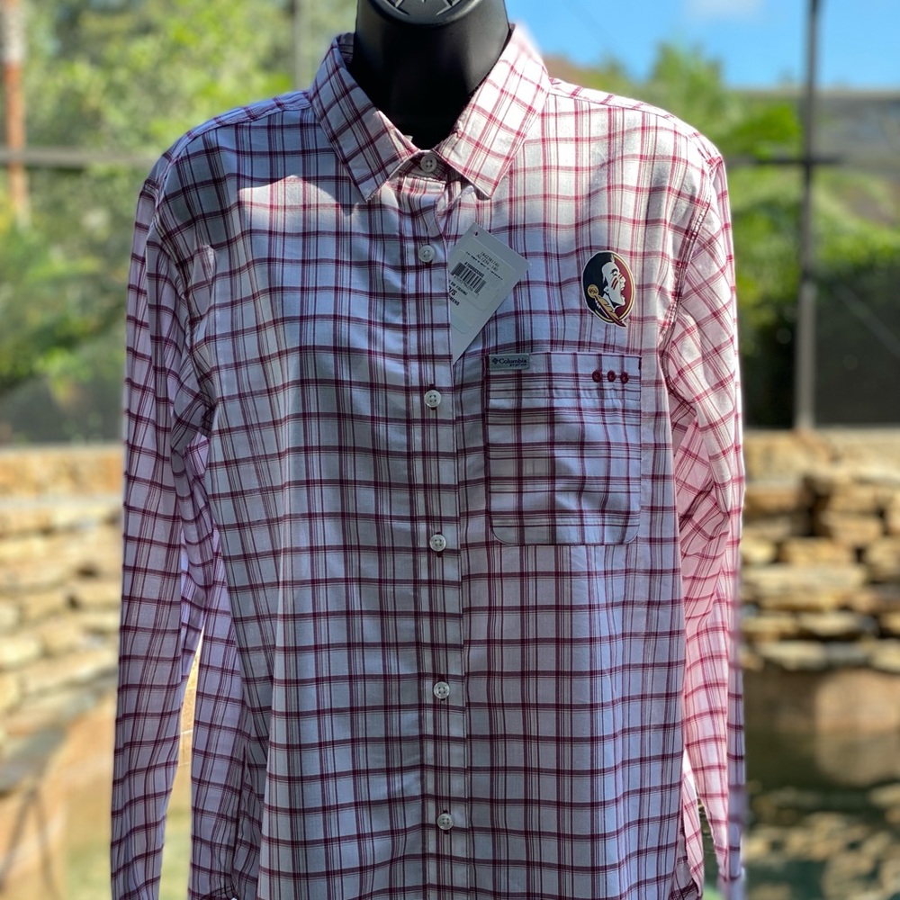 COLUMBIA WOMENS PFG FISHING FSU SHIRT MEDIUM‎